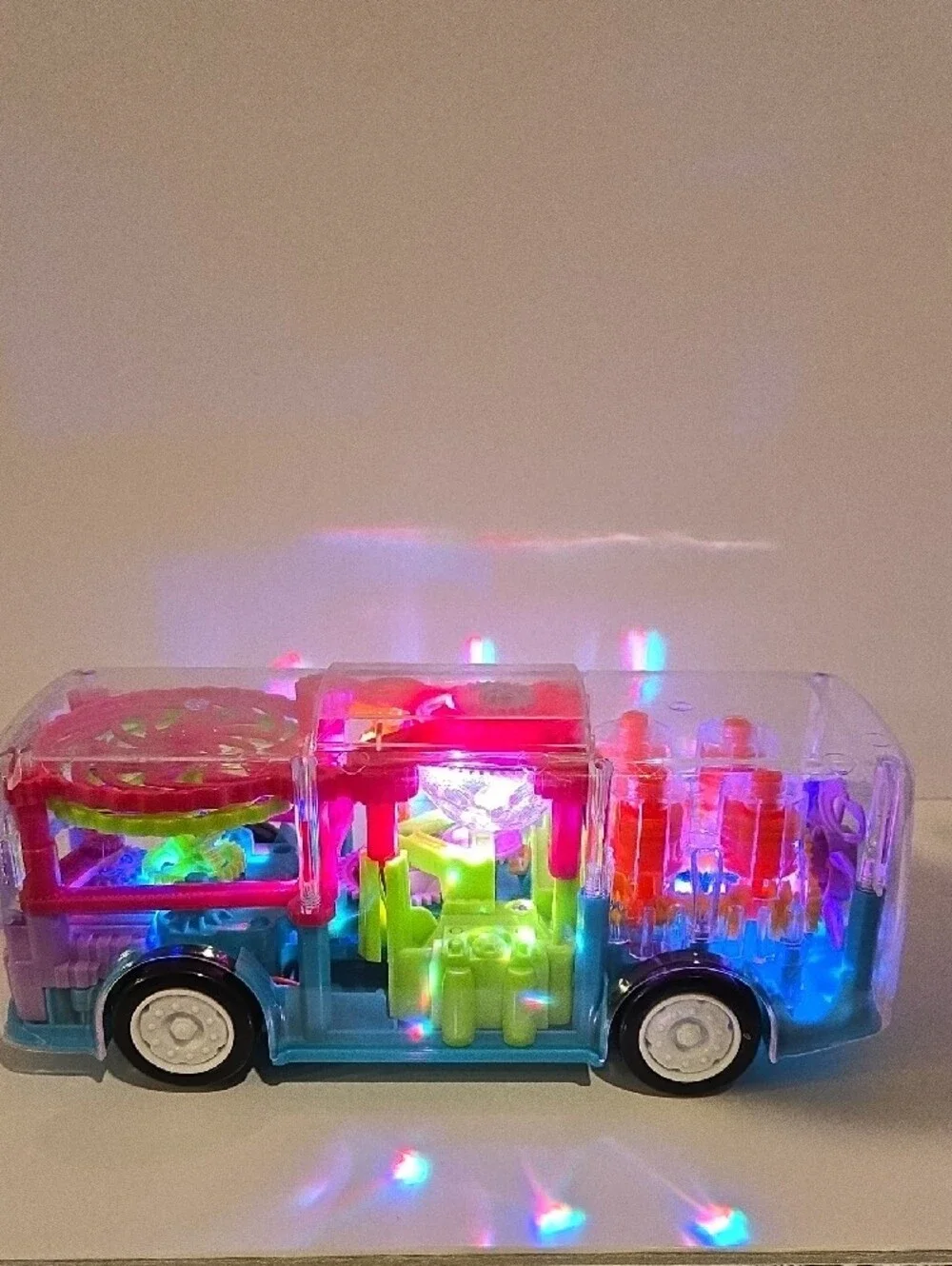 Transparent 3D Bus Toy Mechanical Bus Sound and Light Toy for 2-5 Years Kids - Picture 8 of 8